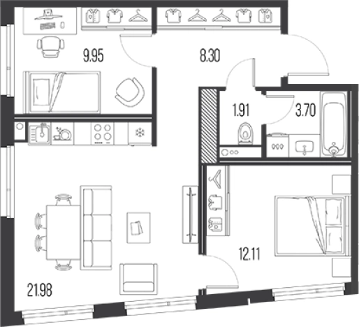 Купить трехкомнатную квартиру в ЖК Legenda Васильевского в Санкт-Петербурге. Вариант № 4837973, 0, площадь -  квм, цена 21743420 рублей