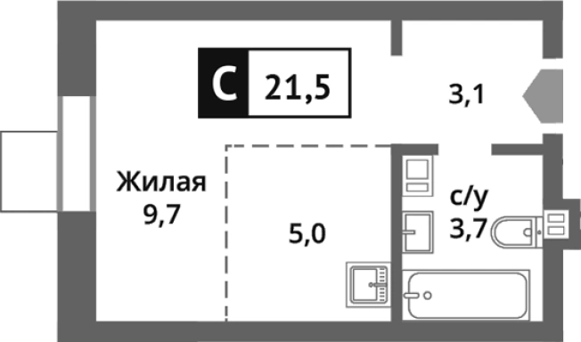 Купить Студию в районе Новокуркино в Химках. Вариант № 116393, 0, площадь - квм, цена 4717370 рублей