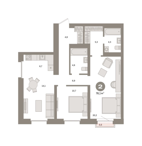 Купить двухкомнатную квартиру в новостройках в ЖК Метроном в Москве. Вариант № 119598, 0, площадь -  квм, цена 23920000 рублей