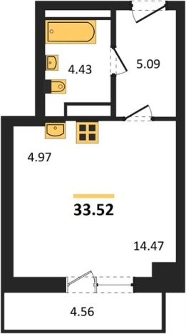Купить Студию в ЖК Расцветай на Зорге в Новосибирске. Вариант № 9879439, 0, площадь -  квм, цена 4210000 рублей
