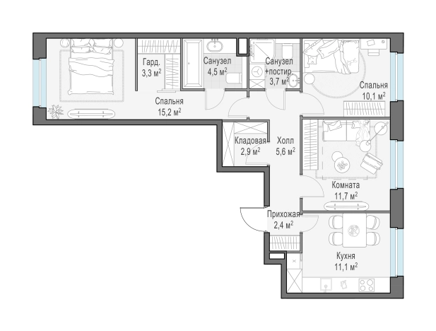 Купить квартиру в новостройках в ЖК Белый Grad в Мытищах. Вариант № 167414, 0, площадь -  квм, цена 14050000 рублей