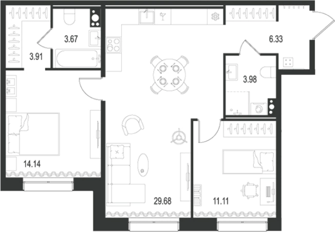 Купить квартиру в новостройках в ЖК Остров первых в Санкт-Петербурге. Вариант № 7260400, 0, площадь -  квм, цена 57396724 рублей