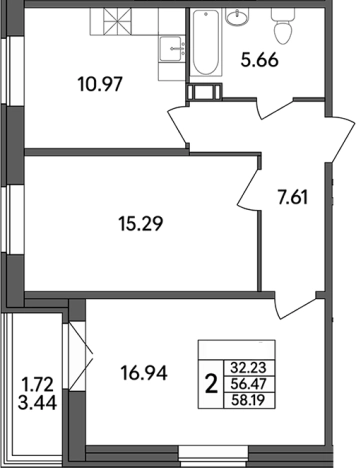 Купить квартиру у метро Парнас в Ленинградской области. Вариант № 7601286, 0, площадь -  квм, цена 7448320 рублей