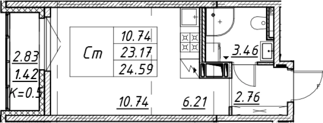 Купить Студию в ЖК Цивилизация на Неве в Санкт-Петербурге. Вариант № 7849628, 0, площадь -  квм, цена 8651942 рублей