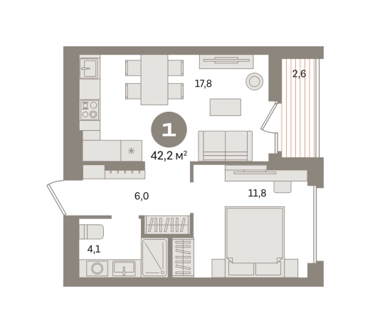 Купить однокомнатную квартиру в новостройках в Видном. Вариант № 8538604, 0, площадь - квм, цена 7640000 рублей