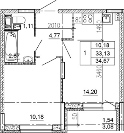 Купить квартиру в ЖК Рубеж в Ленинградской области. Вариант № 7603236, 0, площадь -  квм, цена 4829460 рублей