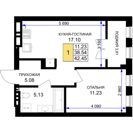 Купить квартиру в новостройках на улице Горького в Калининграде. Вариант № 103730, 0, площадь -  квм, цена 4881750 рублей