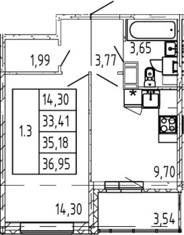 Купить однокомнатную квартиру в новостройках у метро Садовая в Санкт-Петербурге. Вариант № 74423, 0, площадь -  квм, цена 6356888 рублей