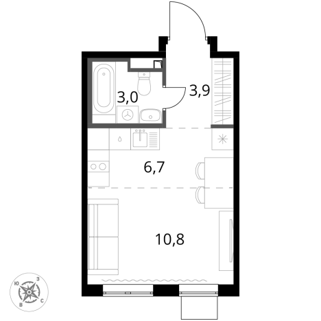 Купить однокомнатную квартиру у метро Битца в Видном. Вариант № 9949587, 0, площадь -  квм, цена 8632720 рублей