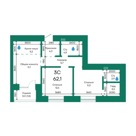 Купить трехкомнатную квартиру на улице Жилмассив в Новосибирской области. Вариант № 9795969, 0, площадь -  квм, цена 9358470 рублей