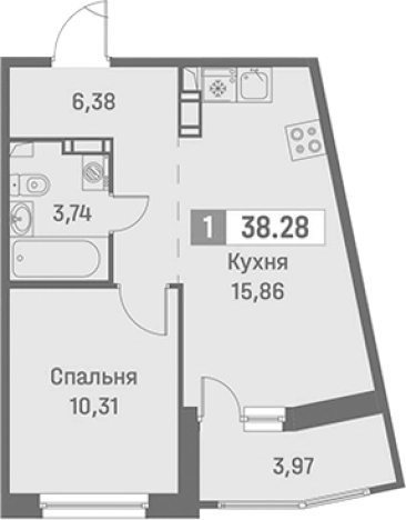 Купить двухкомнатную квартиру на улице Большой проспект в Всеволожске. Вариант № 9099855, 0, площадь -  квм, цена 7937698 рублей