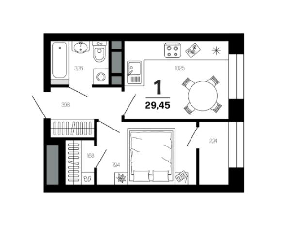 Купить однокомнатную квартиру в новостройках в районе Солотча в Рязани. Вариант № 5462727, 0, площадь - квм, цена 3600000 рублей