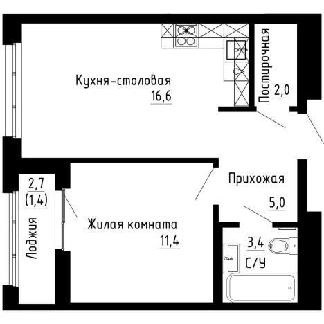 Купить квартиру в ЖК "7Я" в Владивостоке. Вариант № 9769274, 0, площадь -  квм, цена 10149000 рублей