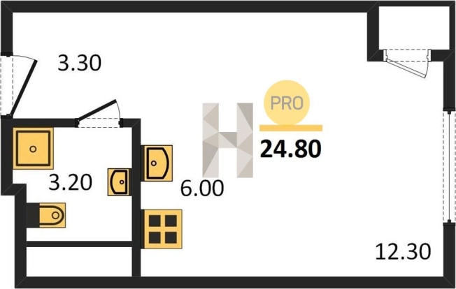 Купить Студию в Микрорайоне 2-й, Северо-Западный жилой район в Ижевске. Вариант № 61765, 0, площадь -  квм, цена 2554400 рублей