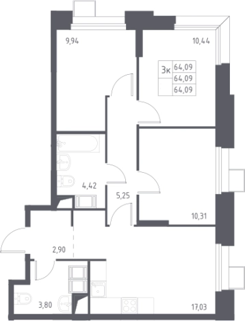 Купить многокомнатную квартиру в ЖК Тропарево парк в Москве. Вариант № 3587876, 0, площадь -  квм, цена 14225595 рублей