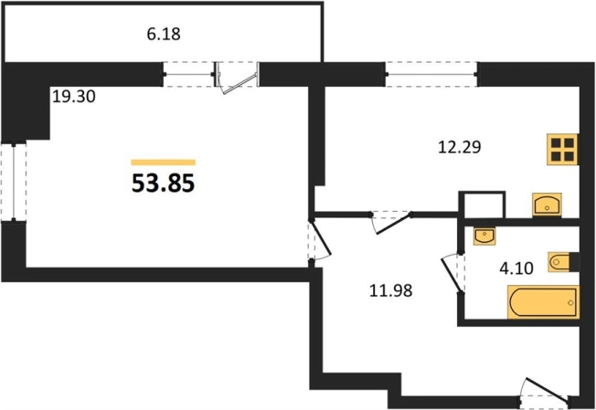 Купить однокомнатную квартиру в новостройках в районе Кировский в Новосибирске. Вариант № 9879507, 0, площадь -  квм, цена 5100000 рублей