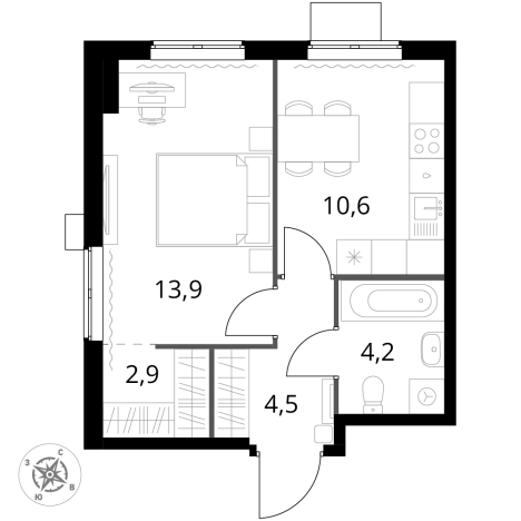 Купить однокомнатную квартиру у метро Щелковская в Москве. Вариант № 3585972, 0, площадь -  квм, цена 20504800 рублей