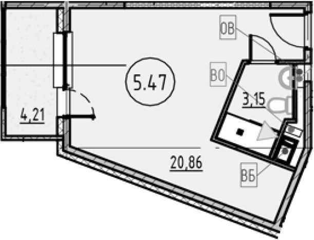 Купить Студию в новостройках у метро Обухово в Санкт-Петербурге. Вариант № 4163189, 0, площадь -  квм, цена 6343143 рублей