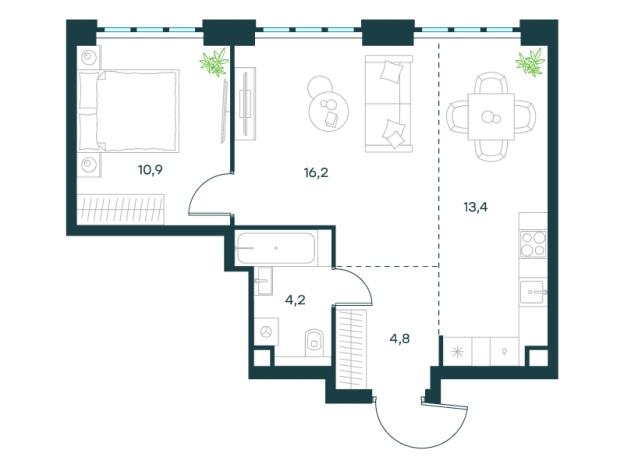 Купить двухкомнатную квартиру в районе Печатники в Москве. Вариант № 149697, 0, площадь -  квм, цена 28444618 рублей
