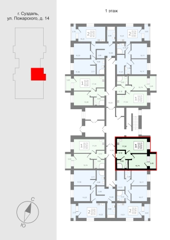Купить однокомнатную квартиру в новостройках в Владимирской области. Вариант № 5250813, 1, площадь -  квм, цена 6339458 рублей