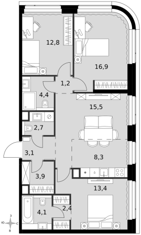 Купить многокомнатную квартиру в ЖК Amber City в Москве. Вариант № 9465917, 0, площадь -  квм, цена 70347970 рублей