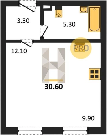Купить Студию в ЖК Матросов в Ижевске. Вариант № 62699, 0, площадь -  квм, цена 2513700 рублей