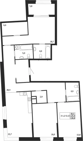 Купить трехкомнатную квартиру в ЖК ЛДМ в Санкт-Петербурге. Вариант № 6851510, 0, площадь -  квм, цена 89744721 рублей