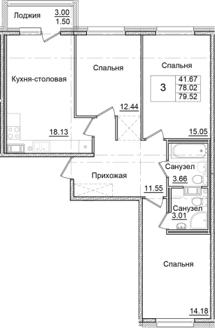 Купить трехкомнатную квартиру в новостройках в ЖК Квартал Заречье в Санкт-Петербурге. Вариант № 9111377, 0, площадь -  квм, цена 13438880 рублей