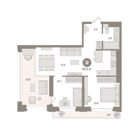 Купить двухкомнатную квартиру у метро Фонвизинская в Москве. Вариант № 8625436, 0, площадь -  квм, цена 39730000 рублей