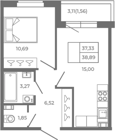 Купить двухкомнатную квартиру в новостройках у метро Парнас в Сертолове. Вариант № 6963200, 0, площадь -  квм, цена 7972450 рублей