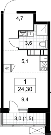 Купить Студию в ЖК Скандинавия в Москве. Вариант № 93823, 0, площадь -  квм, цена 7955480 рублей