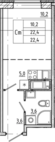 Купить Студию в новостройках на улице Партизанская в Санкт-Петербурге. Вариант № 6243472, 0, площадь -  квм, цена 8107500 рублей