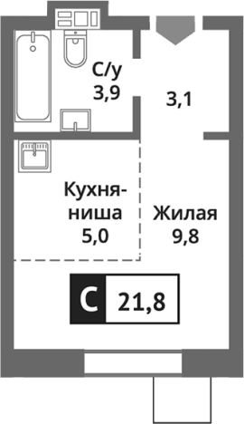 Купить Студию в районе Новокуркино в Химках. Вариант № 119796, 0, площадь - квм, цена 4864958 рублей