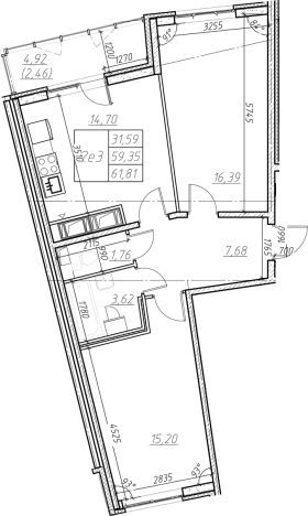 Купить квартиру в новостройках в Мурине. Вариант № 6853363, 0, площадь - квм, цена 8849085 рублей