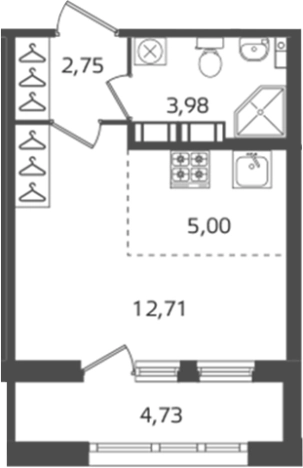 Купить Студию у метро Выборгская в Санкт-Петербурге. Вариант № 6241587, 0, площадь -  квм, цена 9162556 рублей