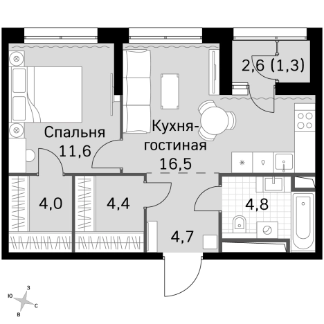 Купить квартиру в ЖК Sky Garden в Москве. Вариант № 9497022, 0, площадь -  квм, цена 26582600 рублей