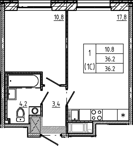 Купить двухкомнатную квартиру у метро Ладожская в Санкт-Петербурге. Вариант № 6243238, 0, площадь -  квм, цена 12755540 рублей