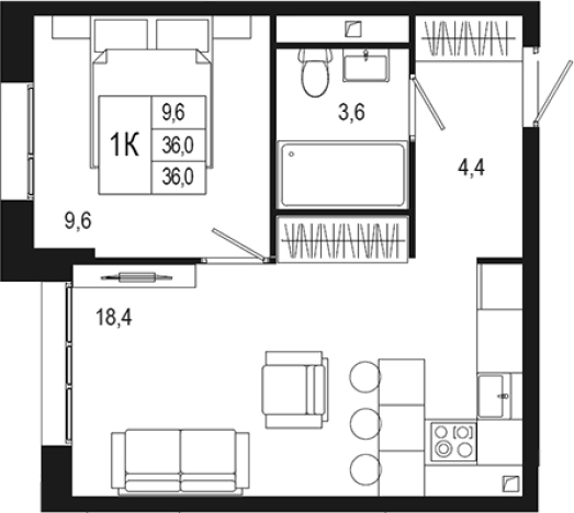 Купить однокомнатную квартиру у метро Подольск в Подольске. Вариант № 120259, 0, площадь - квм, цена 7489263 рублей