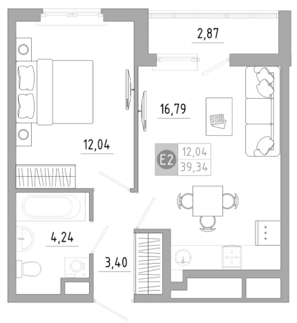 Купить однокомнатную квартиру в новостройках в ЖК Пряничная слобода в Туле. Вариант № 71370, 0, площадь -  квм, цена 4201782 рублей
