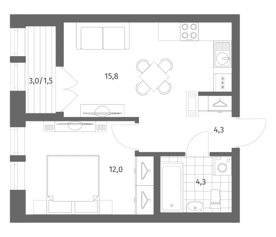Купить двухкомнатную квартиру в ЖК NEWПИТЕР в Ленинградской области. Вариант № 6057835, 0, площадь -  квм, цена 8575000 рублей