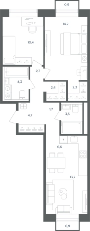 Купить трехкомнатную квартиру в ЖК Равновесие в Московской области. Вариант № 160655, 0, площадь -  квм, цена 15179684 рублей