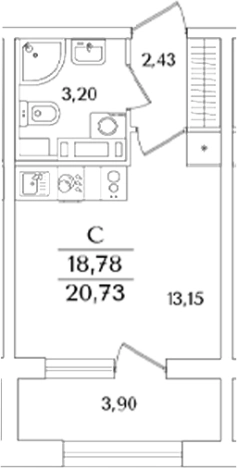 Купить Студию в ЖК Аурум в Санкт-Петербурге. Вариант № 6233387, 0, площадь -  квм, цена 8100656 рублей
