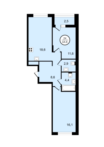 Купить квартиру в новостройках в ЖК UNO в Владимире. Вариант № 148577, 1, площадь -  квм, цена 9390200 рублей