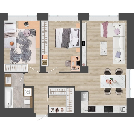 Купить двухкомнатную квартиру на улице Маковского в Владивостоке. Вариант № 4826374, 2, площадь - квм, цена 15997500 рублей