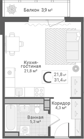Купить Студию в ЖК Руднева, 15 в Санкт-Петербурге. Вариант № 7603623, 0, площадь -  квм, цена 8950000 рублей