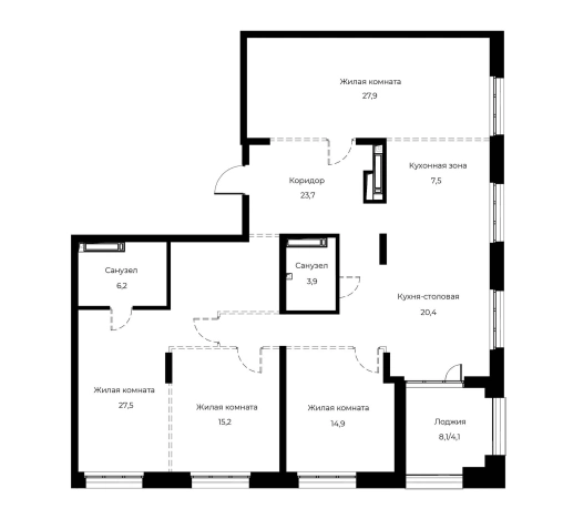 Купить многокомнатную квартиру в новостройках на улице Богданова в Пензе. Вариант № 1302082, 0, площадь -  квм, цена 22392400 рублей