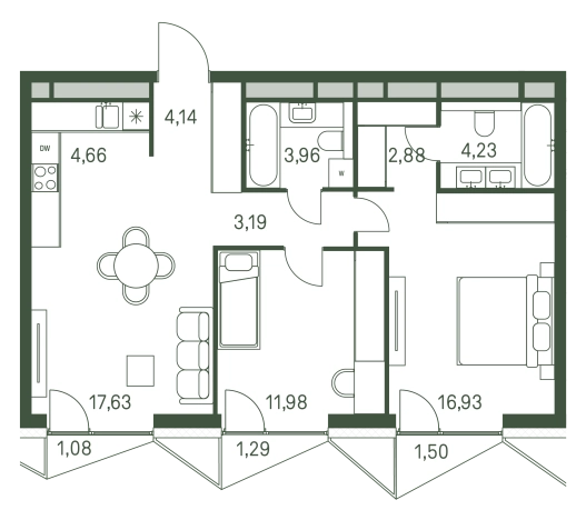 . Вариант № 101227, 0, площадь - 70.76 квм, цена 33200592 рублей