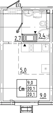 Купить Студию в новостройках в ЖК Цветной город в Санкт-Петербурге. Вариант № 8086152, 0, площадь -  квм, цена 3674782 рублей