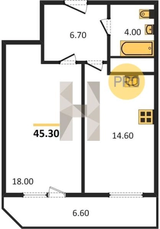 Купить однокомнатную квартиру в Приморском крае. Вариант № 72343, 0, площадь -  квм, цена 6043100 рублей