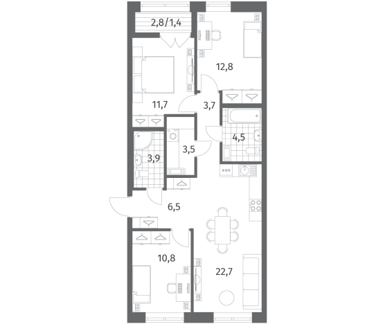 Купить квартиру в ЖК NEWПИТЕР в Ленинградской области. Вариант № 5258497, 0, площадь -  квм, цена 14773000 рублей
